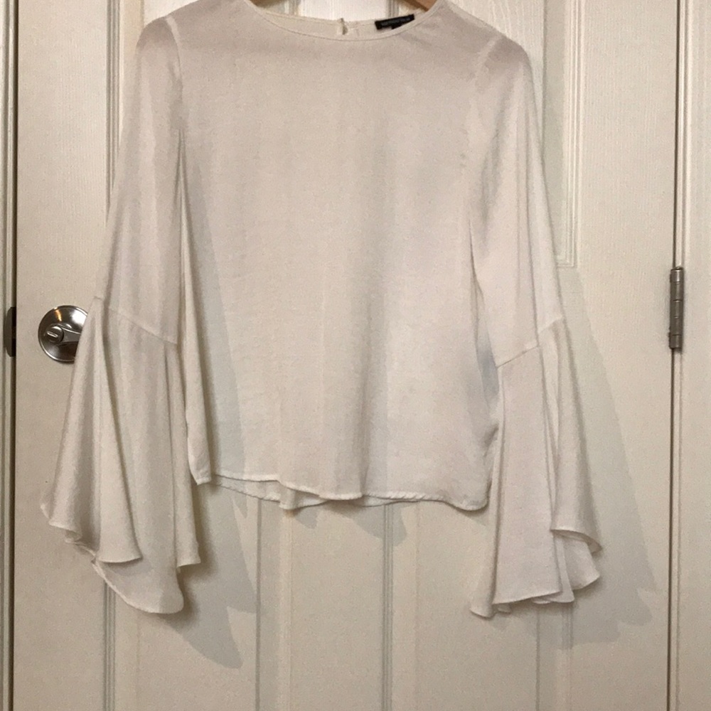 Silky bell sleeve blouse
